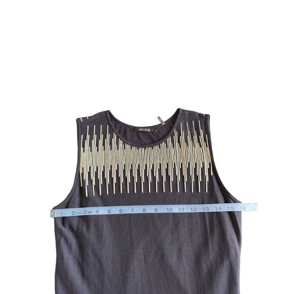 Nic + Zoe Blue White Office Business Stretch Sleeveless Shift‎ Dress Size Medium - Picture 9 of 10